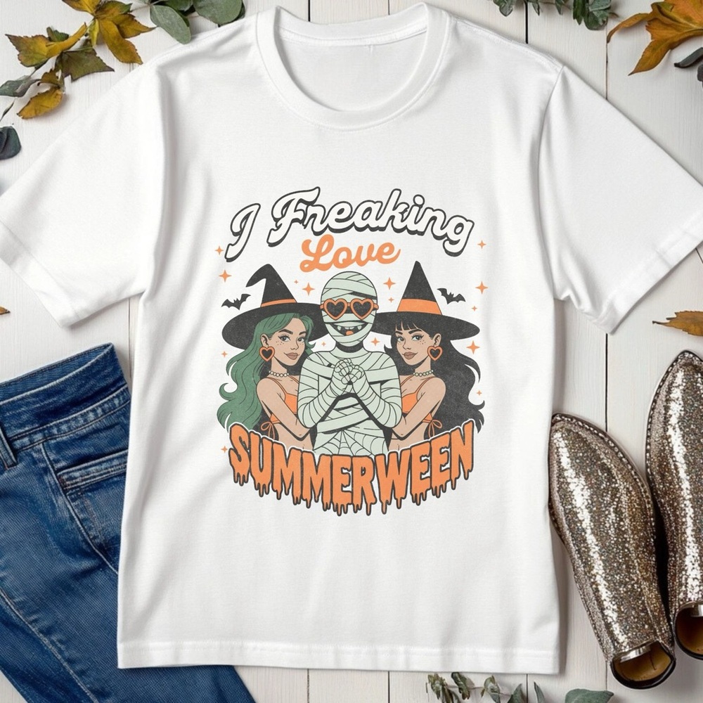 Funny Summerween Graphic T-Shirt Spooky Whimsigoth Tee